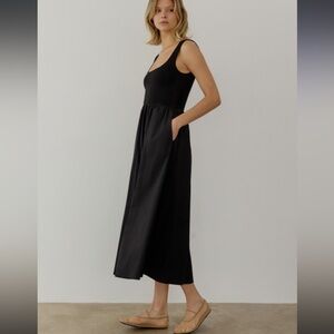 ⭐️ NEW All Row Medium Lucinda Black Sleeveless Maxi Market Dress with Pockets
